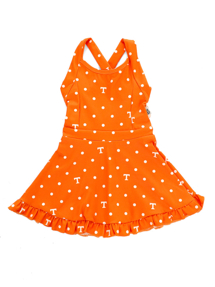 Polka Dot Power T Ruffle Hem Dress