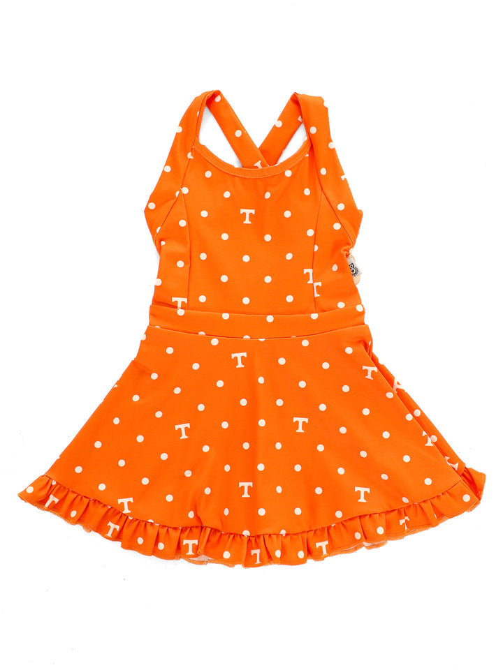 Polka Dot Power T Ruffle Hem Dress