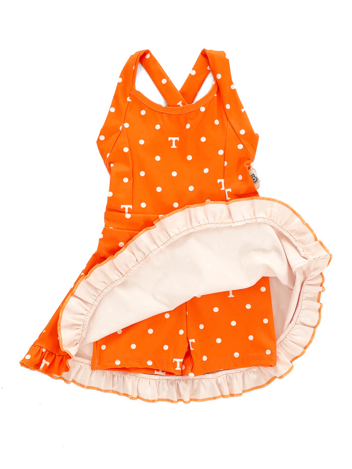 Polka Dot Power T Ruffle Hem Dress