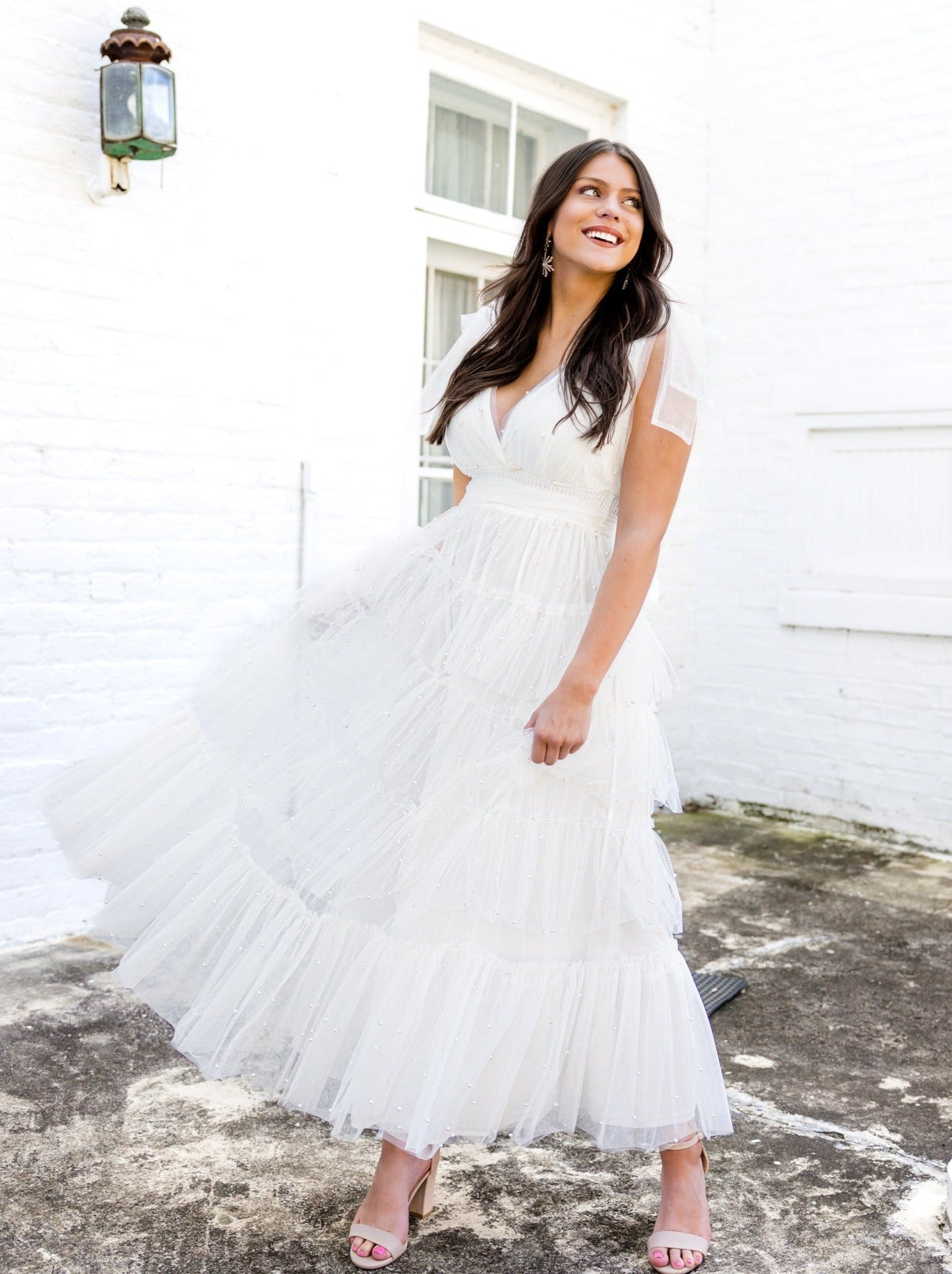 Happily Ever After Pearl Tulle Maxi Dress