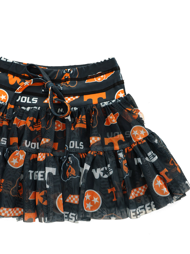 Dark Mode Vols Mesh Twirl Skirt