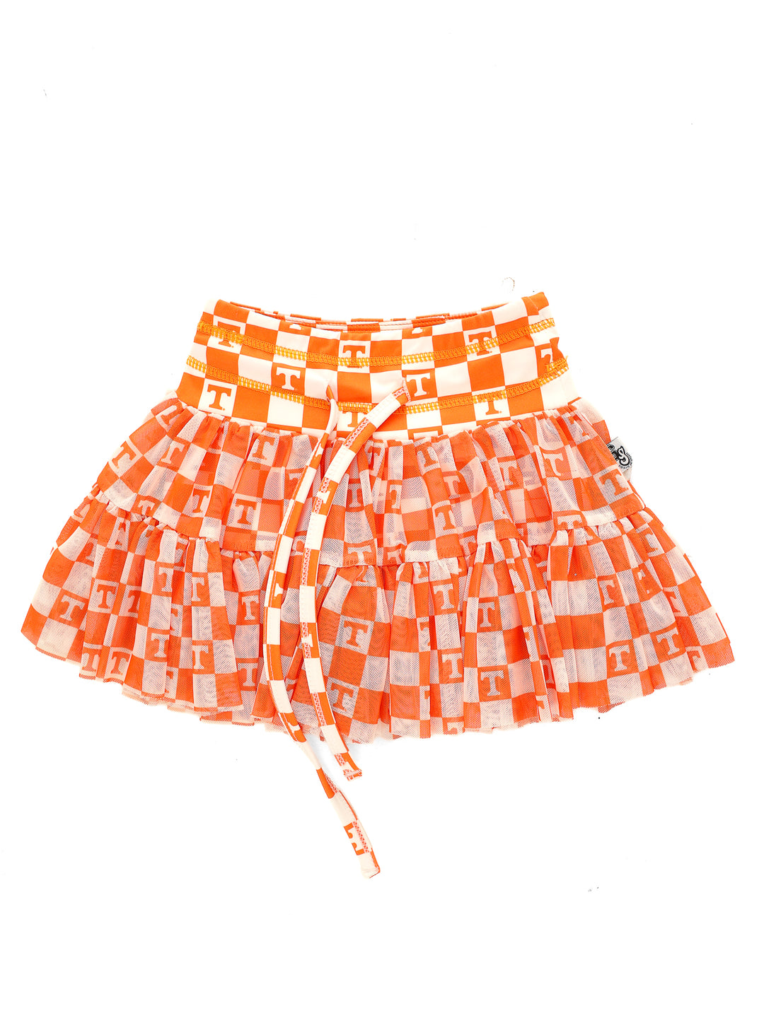 Little Vols Checkerboard Mesh Twirl Skirt