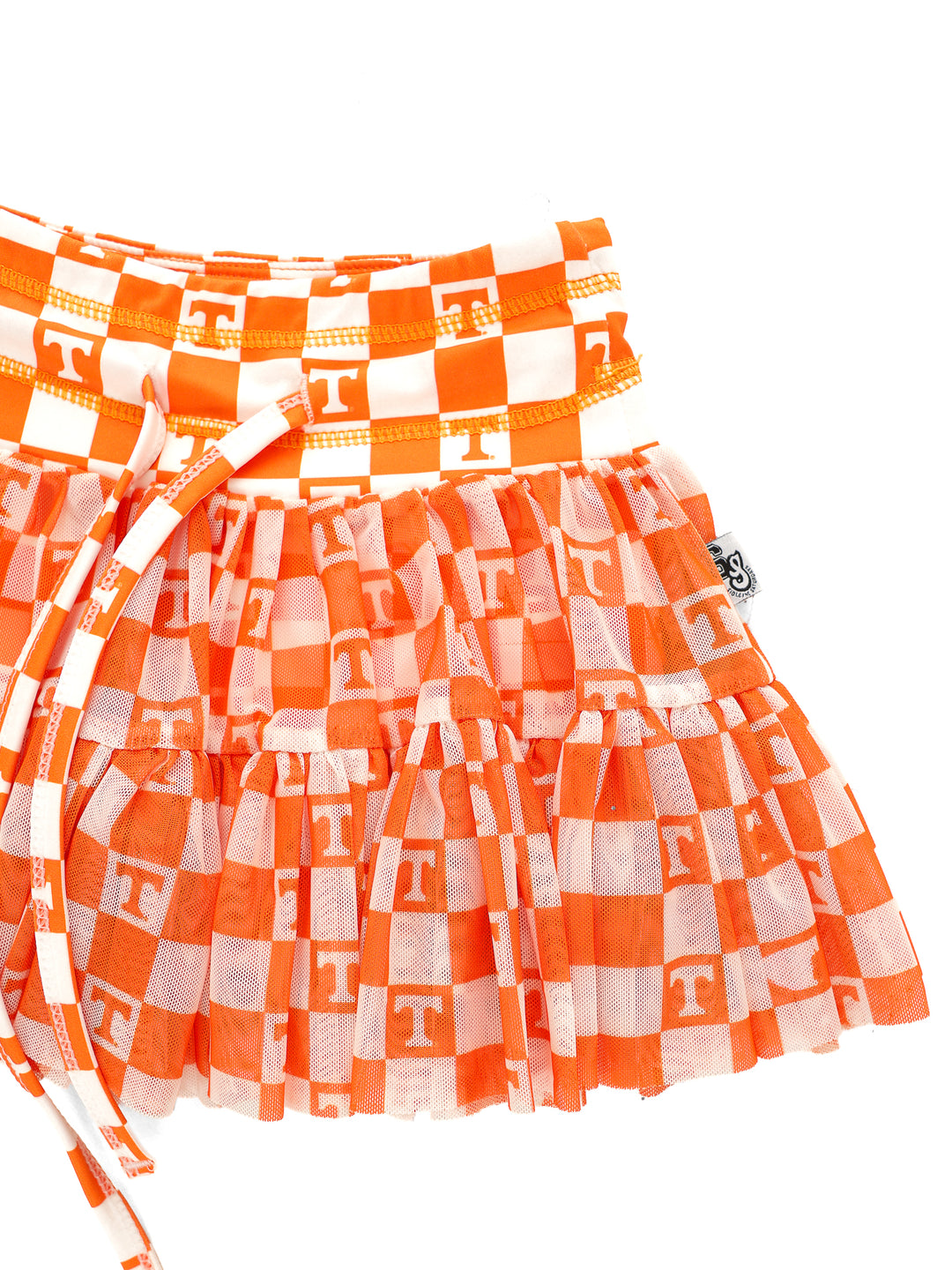 Little Vols Checkerboard Mesh Twirl Skirt