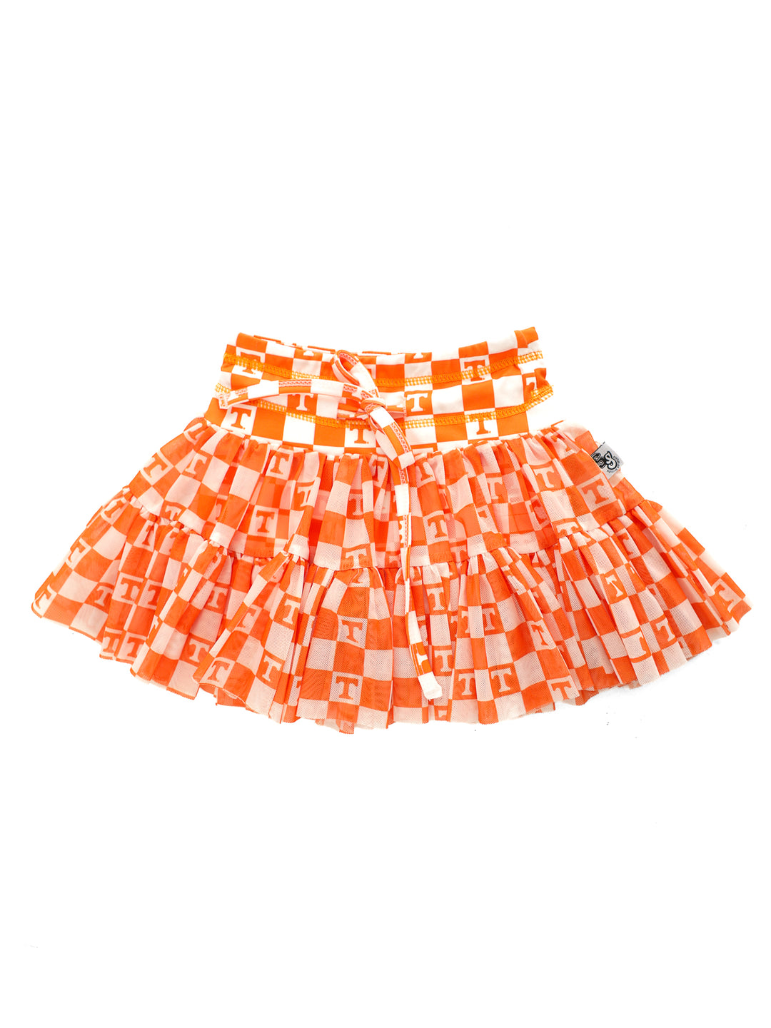 Little Vols Checkerboard Mesh Twirl Skirt