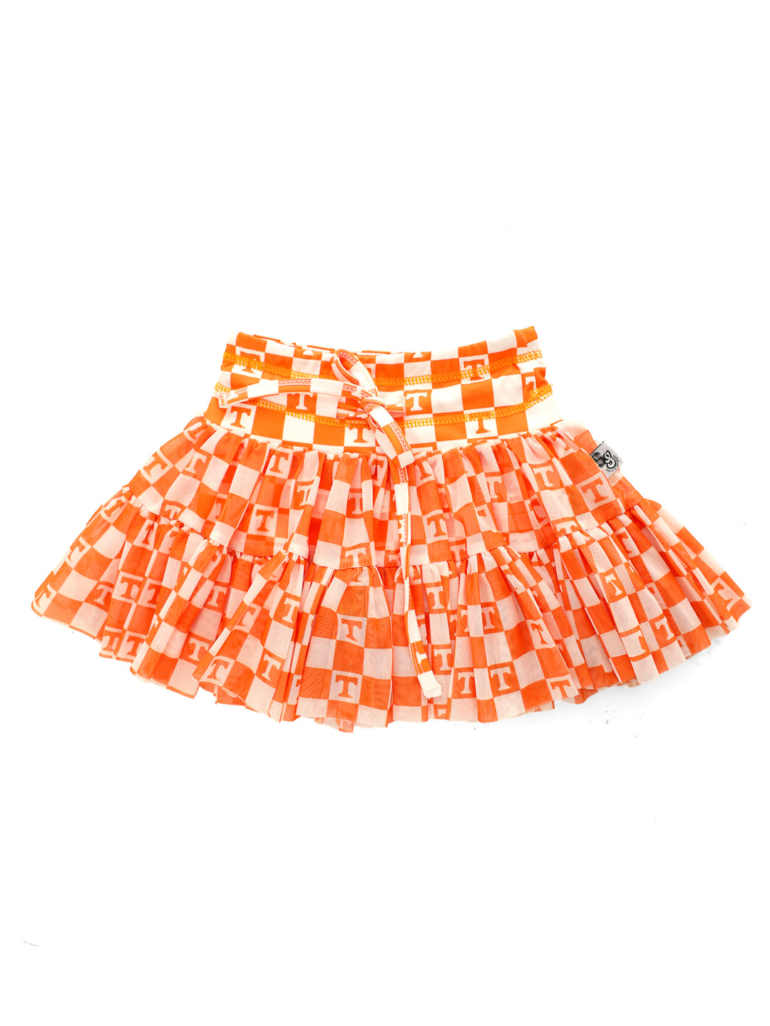 Little Vols Checkerboard Mesh Twirl Skirt
