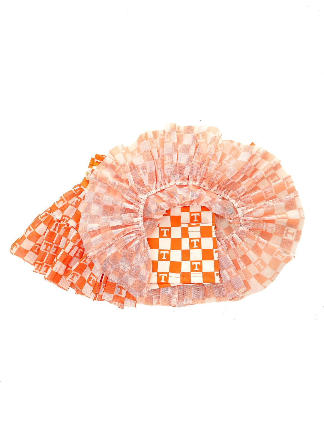Little Vols Checkerboard Mesh Twirl Skirt
