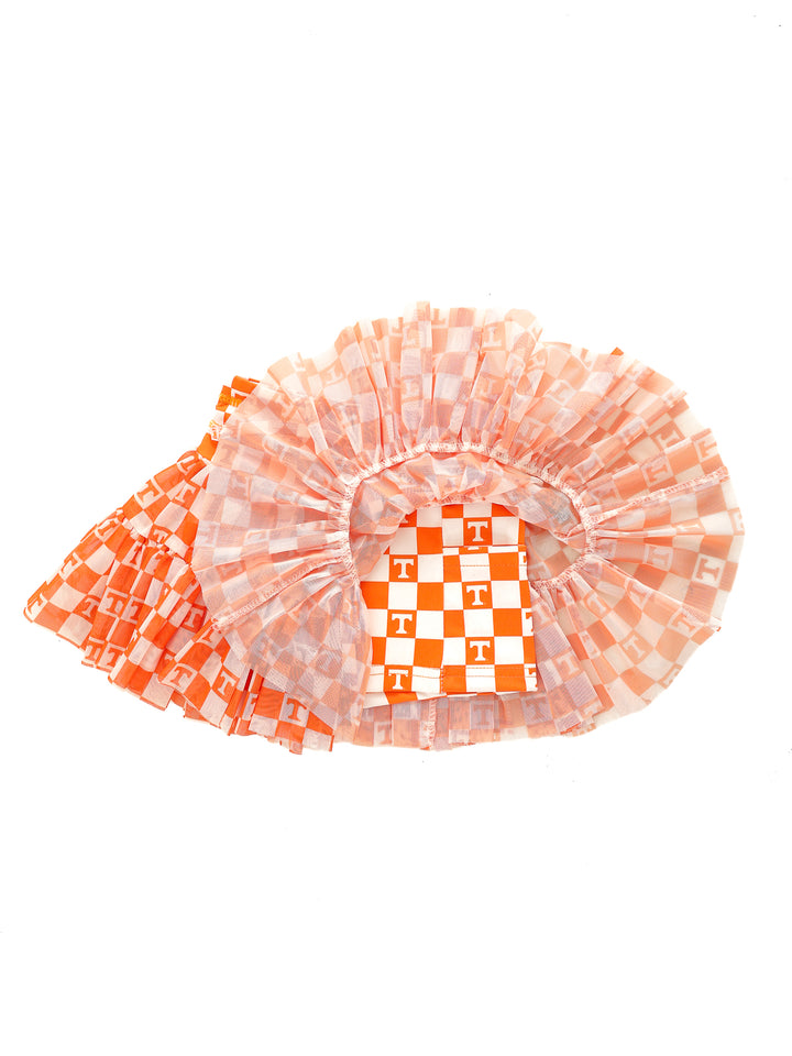 Little Vols Checkerboard Mesh Twirl Skirt