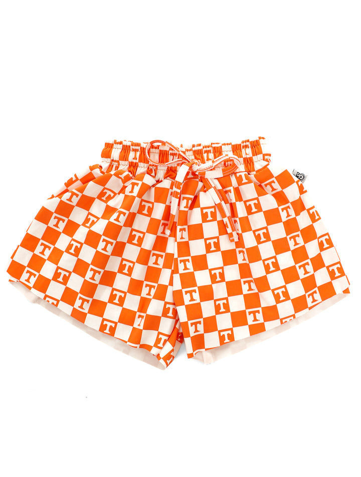 Little Vols Checkerboard Flutter Shorts