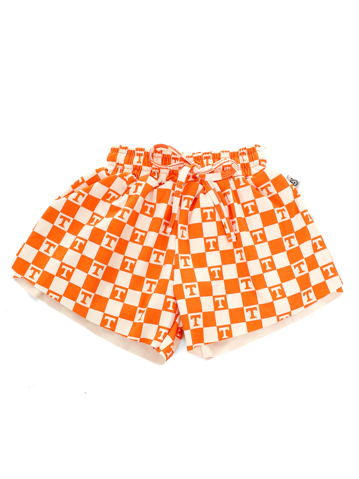 Little Vols Checkerboard Flutter Shorts