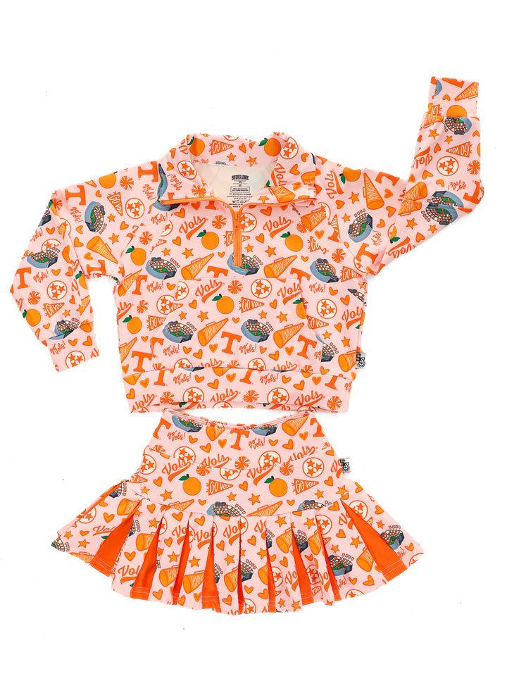 Vols Vibes Quarter Zip Pleated Skort Set
