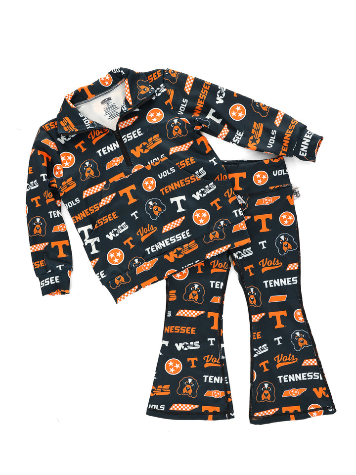 Dark Mode Vols Quarter Zip Flare Pant Set