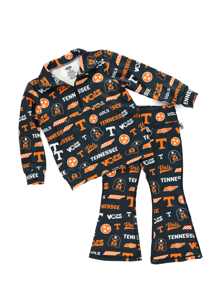 Dark Mode Vols Quarter Zip Flare Pant Set