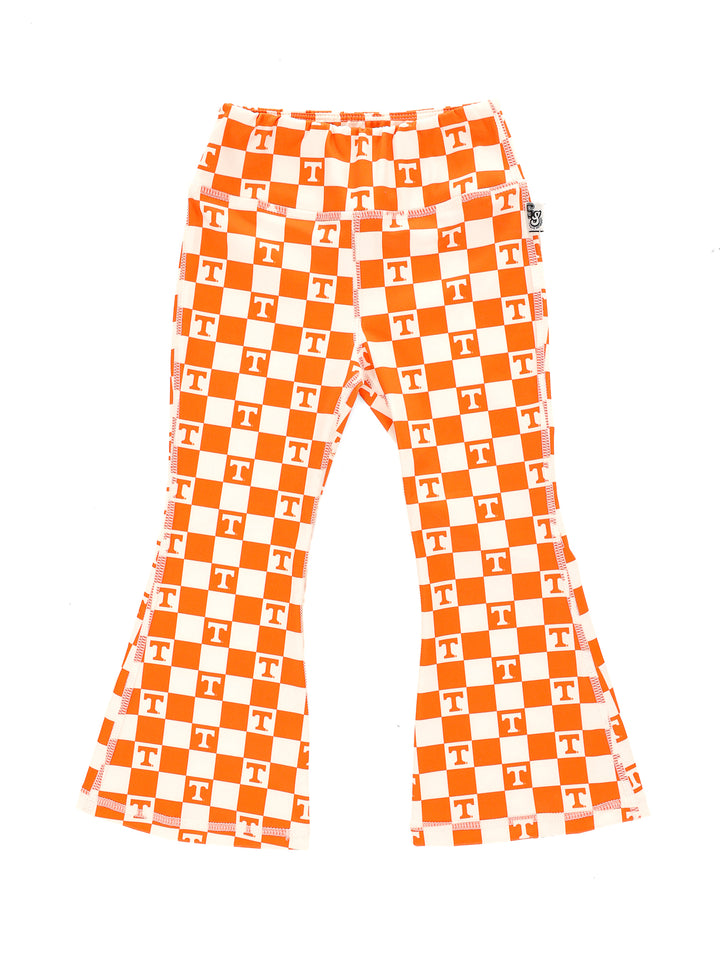 Little Vols Checkerboard Quarter Zip Flare Pant Set