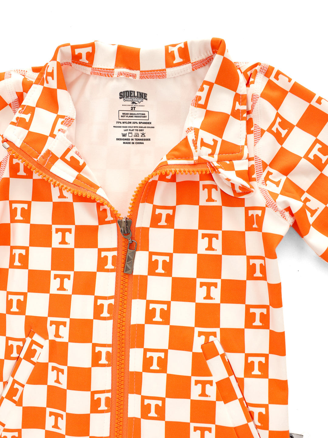 Little Vols Checkerboard Quarter Zip Flare Pant Set