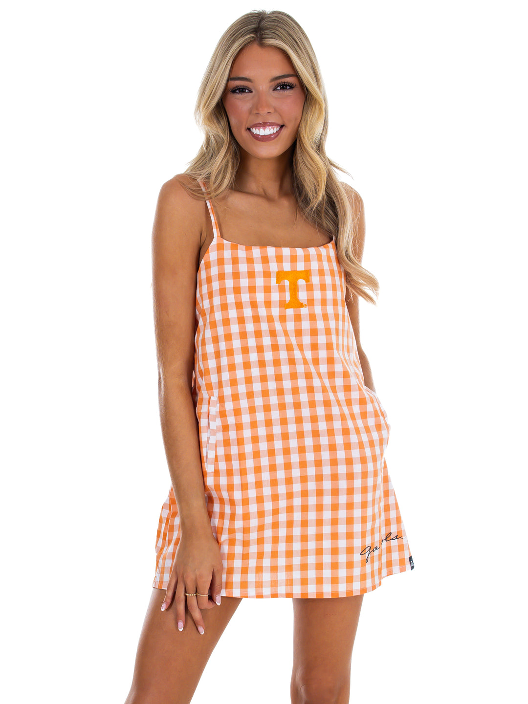 Tennessee Logo Pride Gingham Romper Dress
