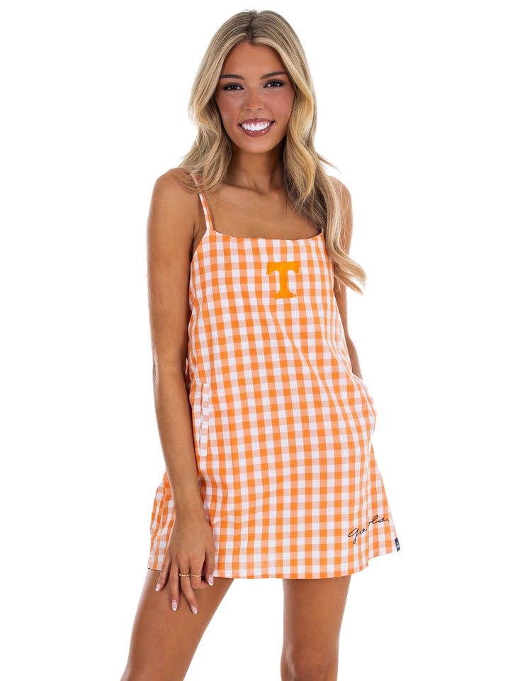 Tennessee Logo Pride Gingham Romper Dress