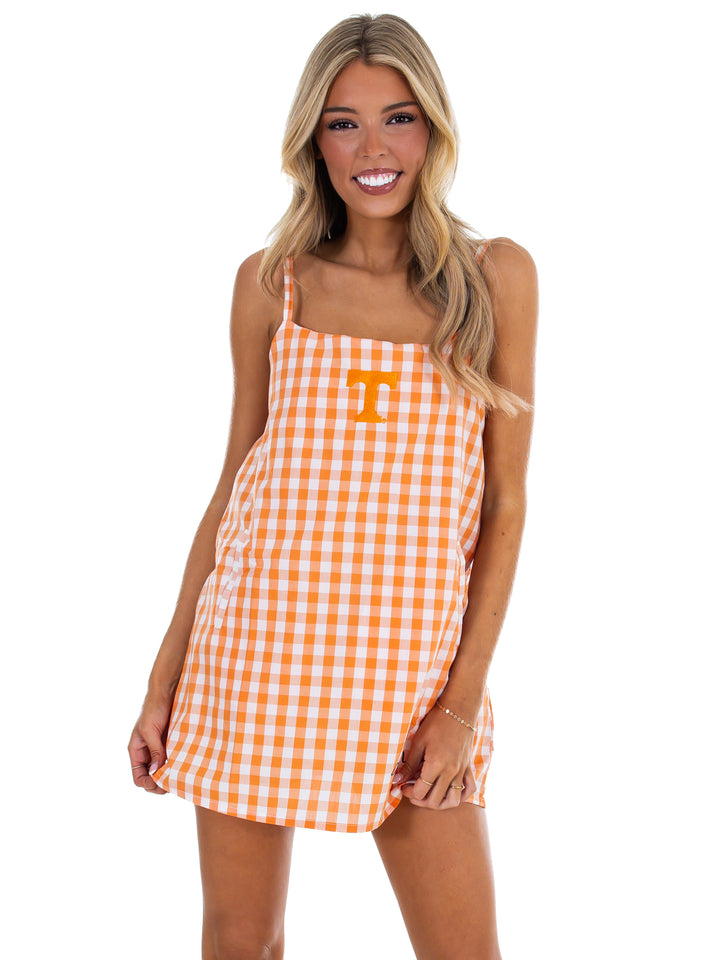 Tennessee Logo Pride Gingham Romper Dress