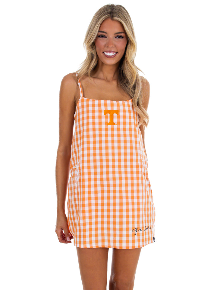 Tennessee Logo Pride Gingham Romper Dress