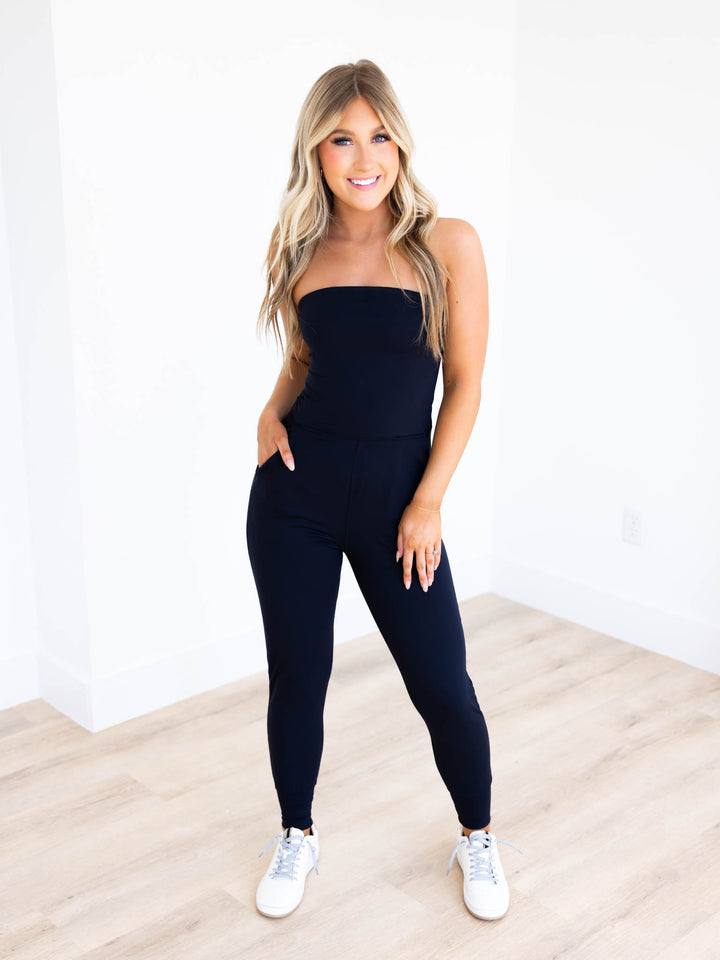 No Good Alone Strapless Jumpsuit