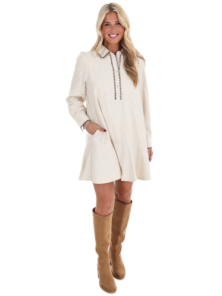 Naturally Yours Stripe Shirt Dress