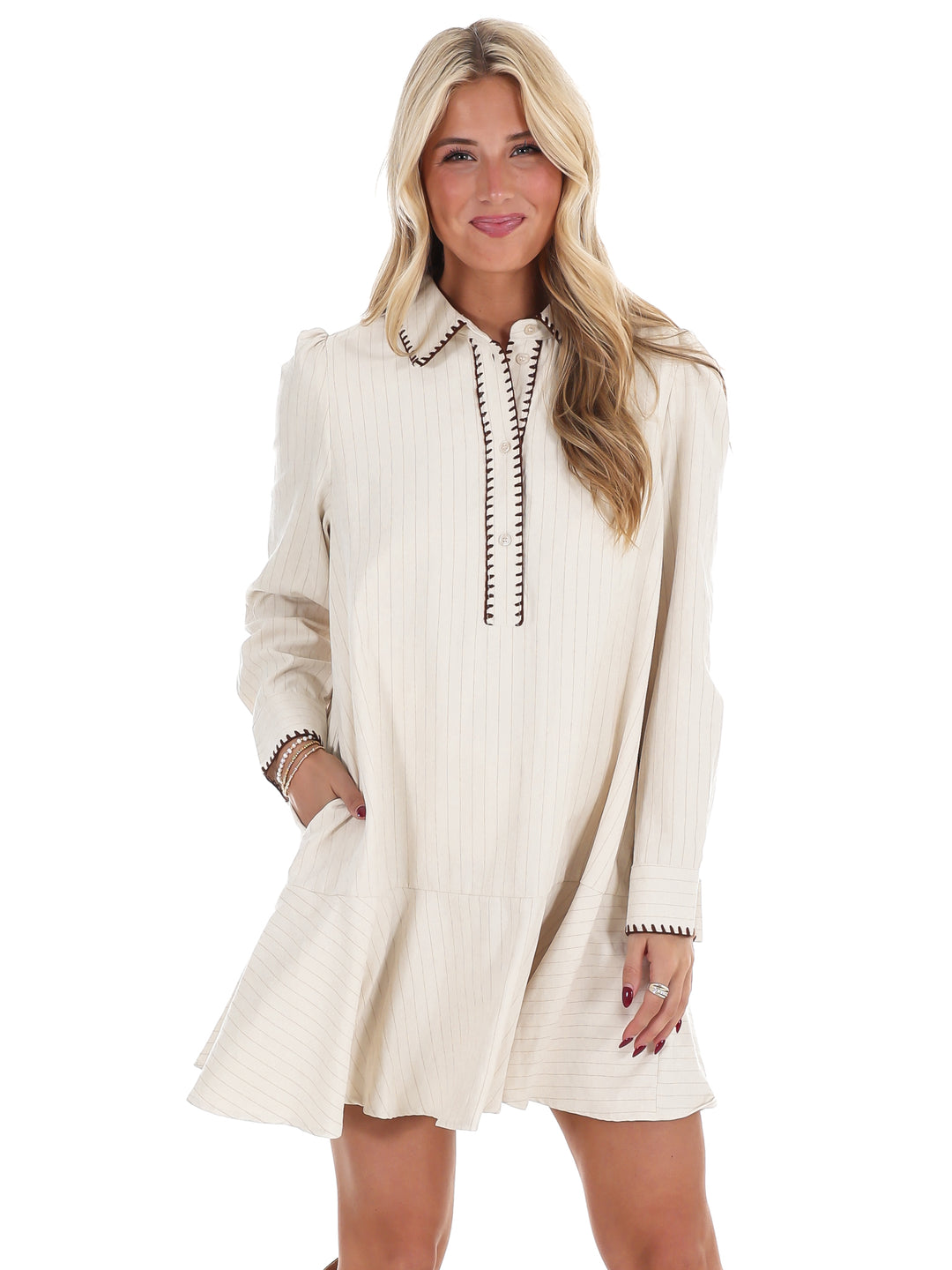 Naturally Yours Stripe Shirt Dress