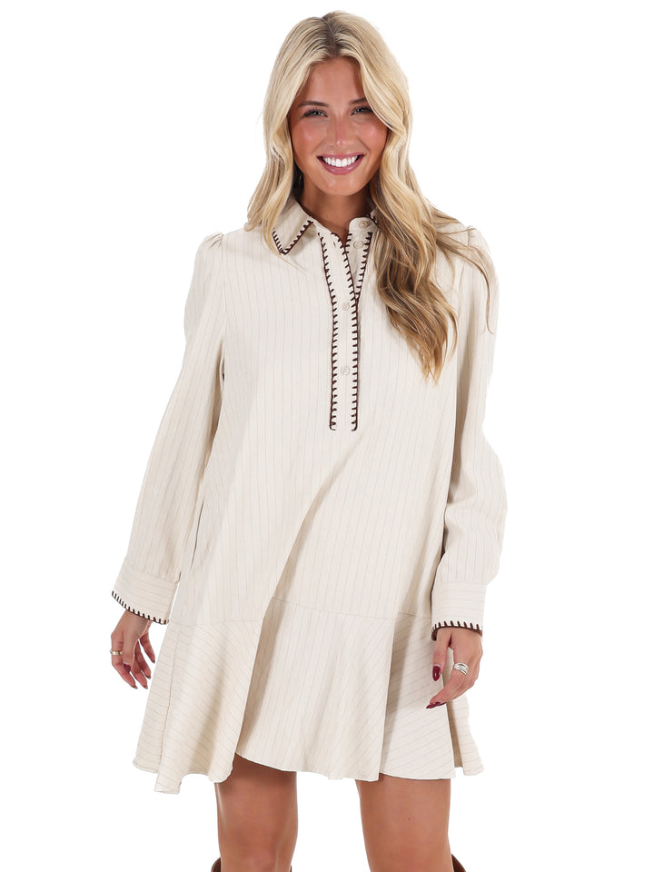 Naturally Yours Stripe Shirt Dress