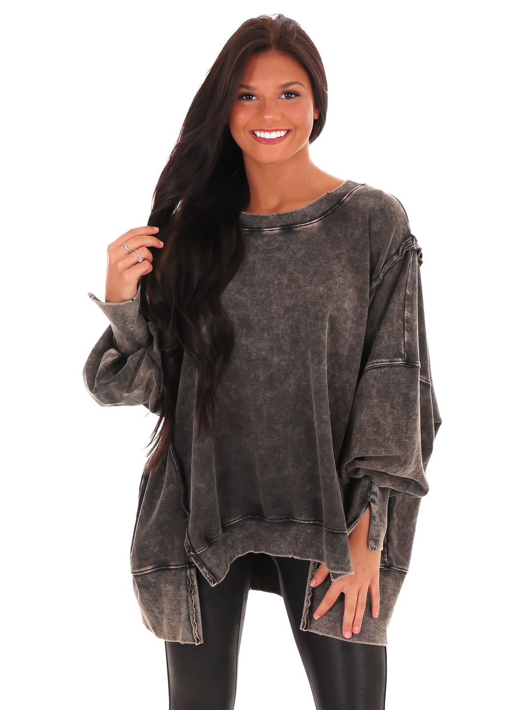 Lovely Life Acid Wash Sweatshirt