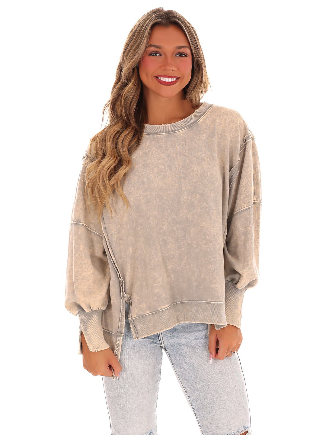 Lovely Life Acid Wash Sweatshirt