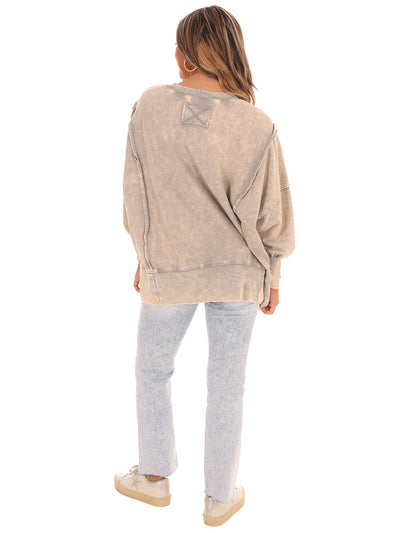 Lovely Life Acid Wash Sweatshirt