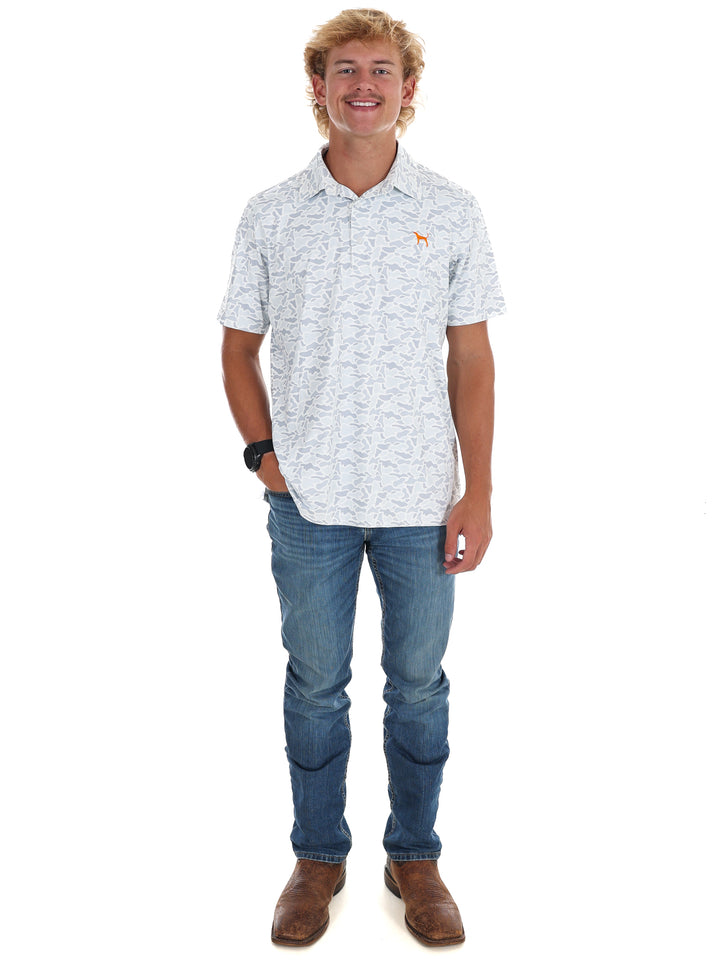 Men's Grey Camo Hound Dog Polo