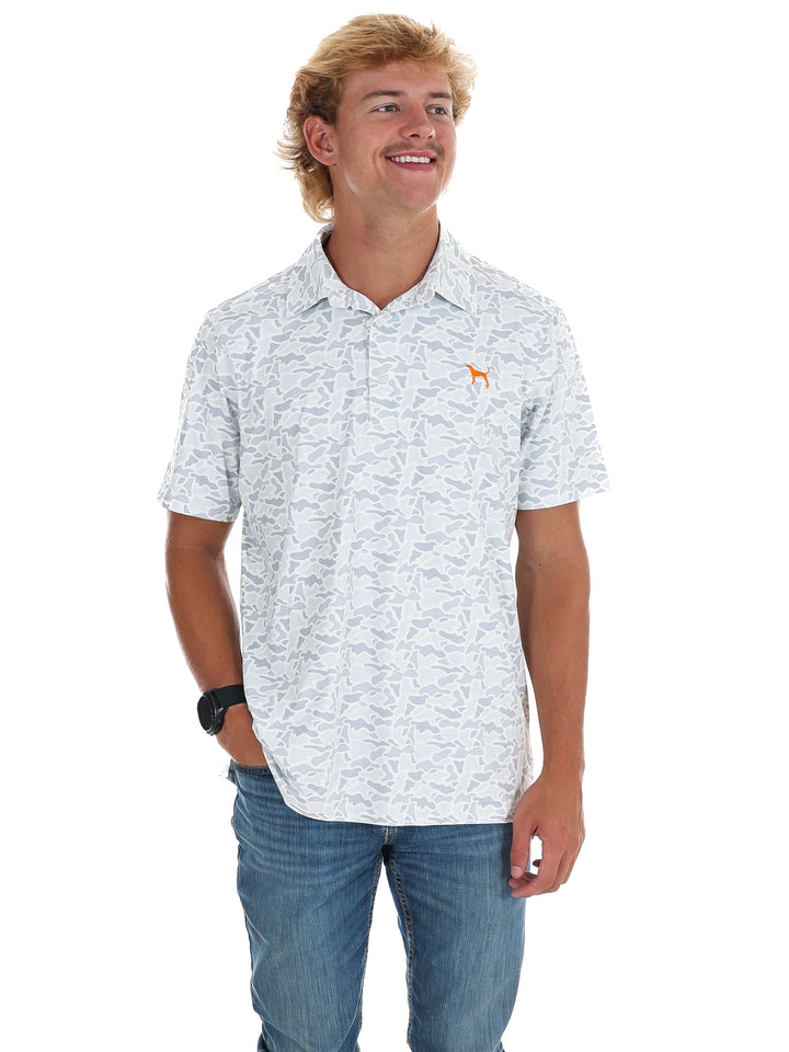 Men's Grey Camo Hound Dog Polo