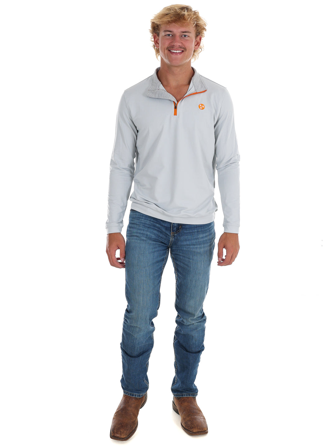 Men's Grey 1/4 Zip Pullover