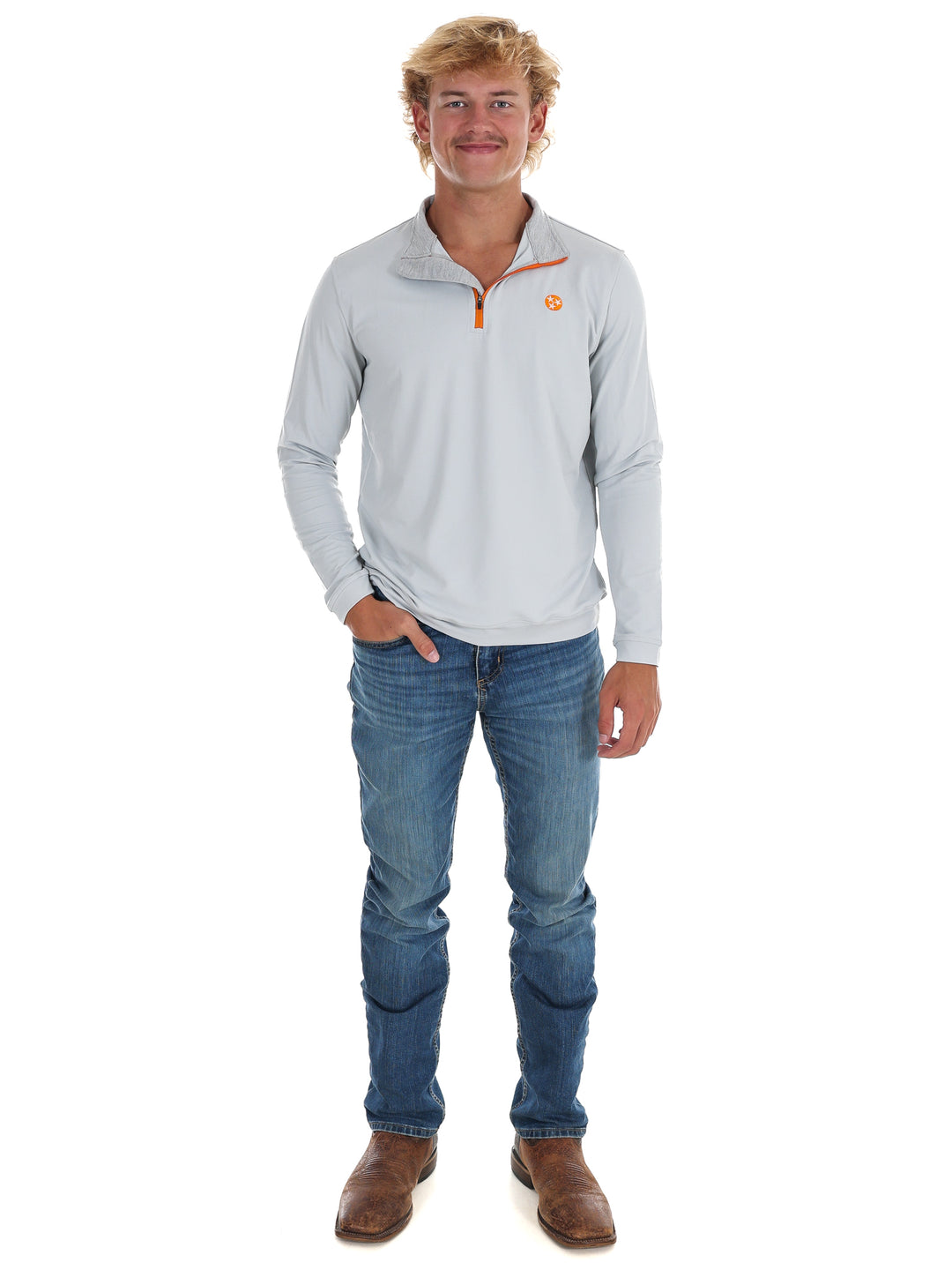 Men's Grey 1/4 Zip Pullover