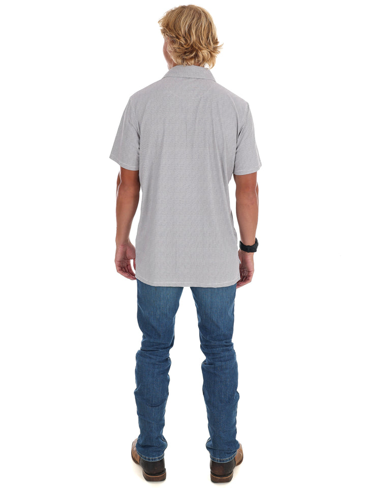 Men's Grey Stripe Polo