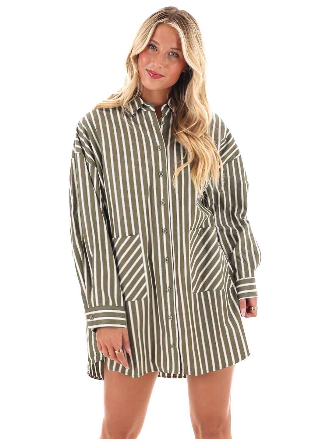 Easy Stripes Oversized Shirt Dress