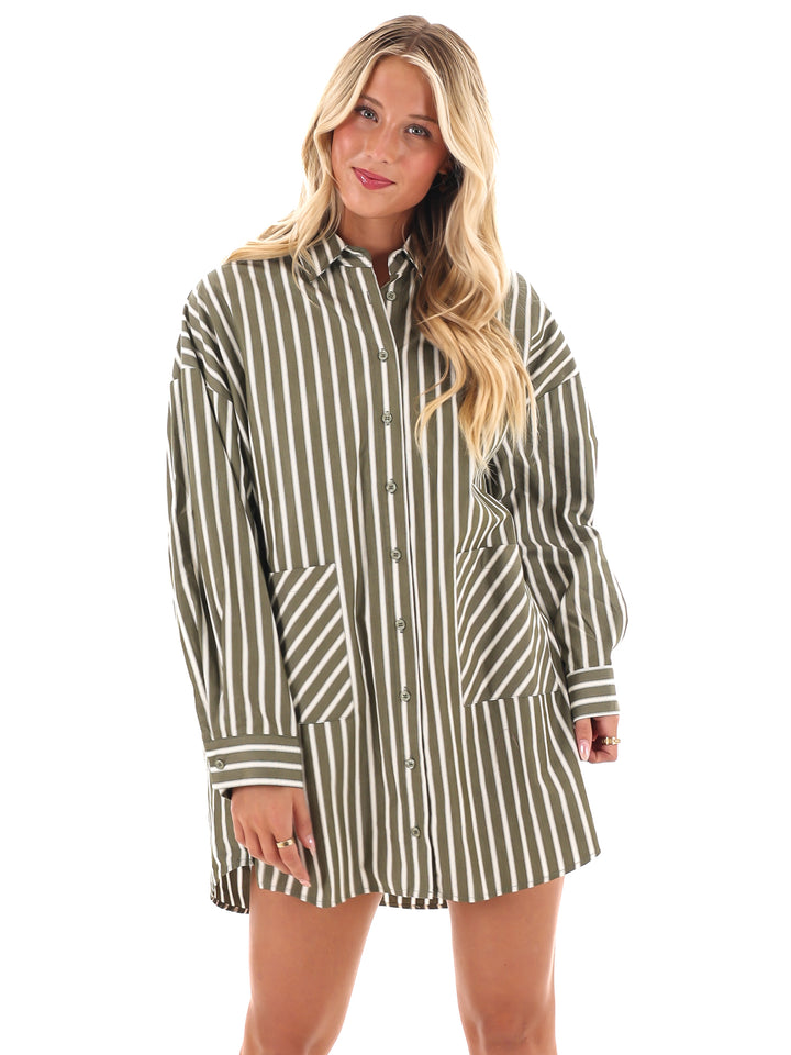 Easy Stripes Oversized Shirt Dress