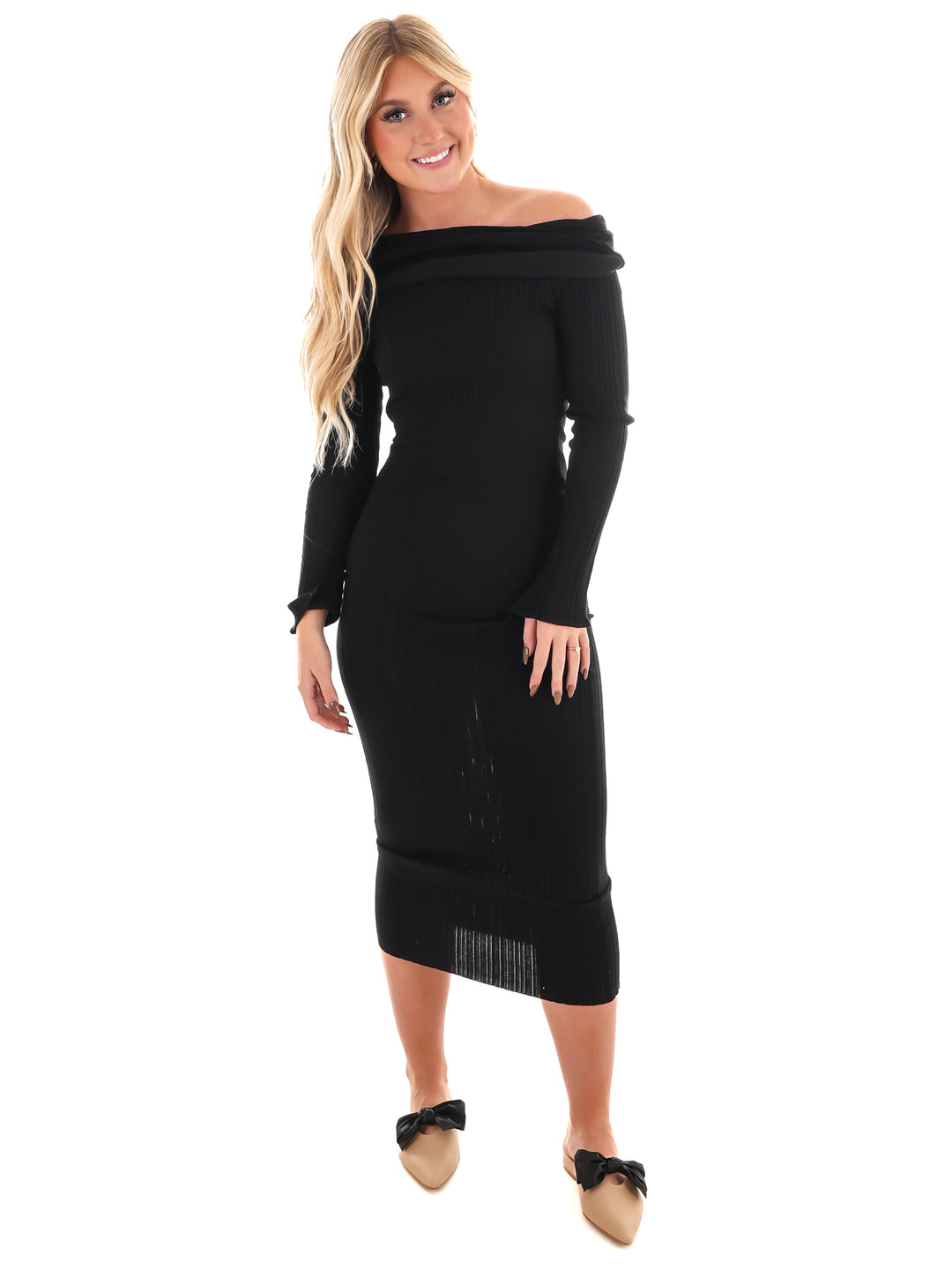 Serene Off Shoulder Sweater Maxi Dress Josie's Boutique Serene Off Shoulder Sweater Maxi Dress Josie's Boutique