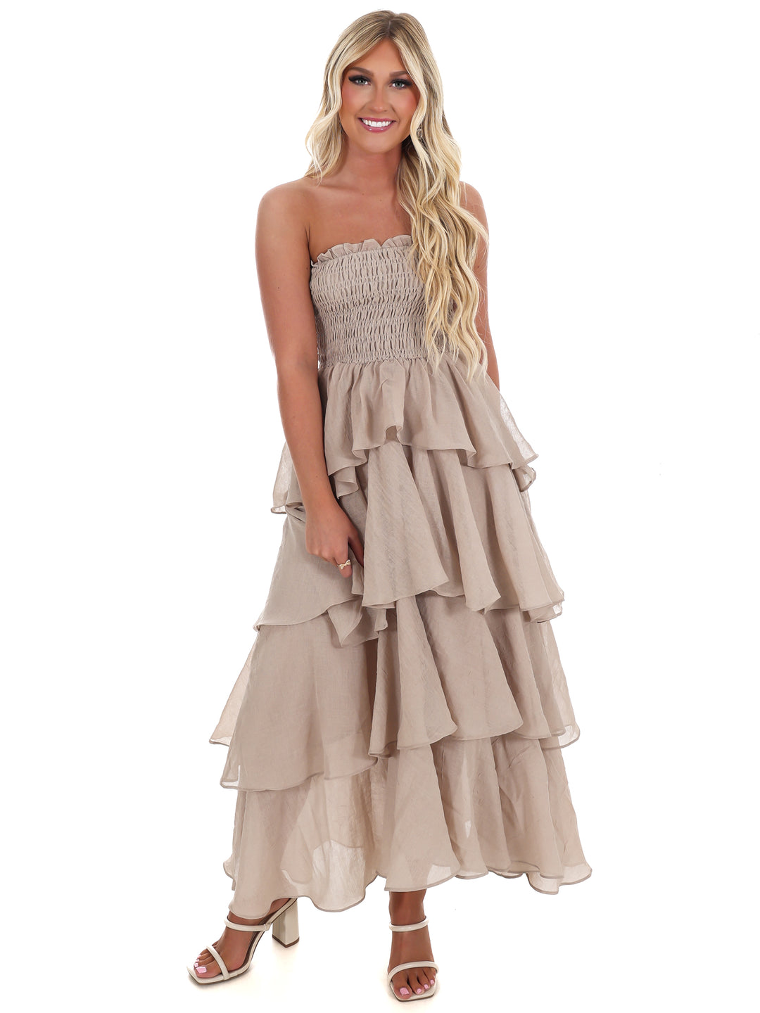 Golden Hour Glow Tiered Maxi Dress