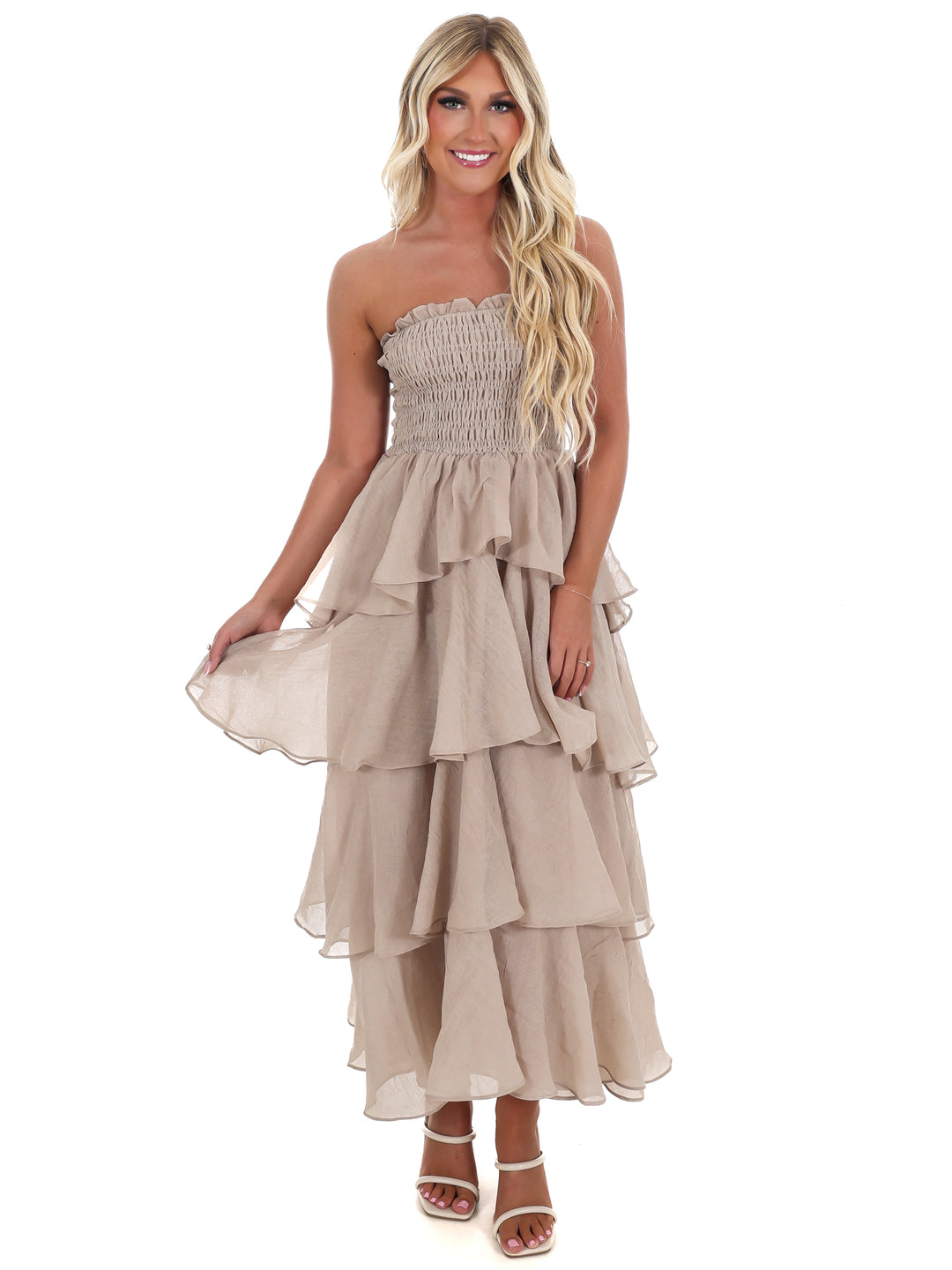 Golden Hour Glow Tiered Maxi Dress – Josie's Boutique