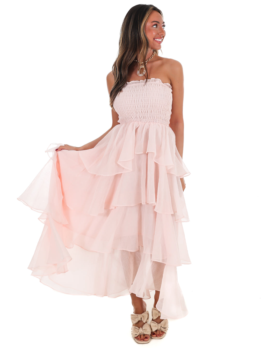 Golden Hour Glow Tiered Maxi Dress