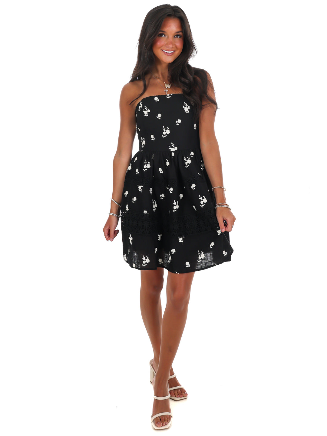 Lovelace Embroidered Mini Dress