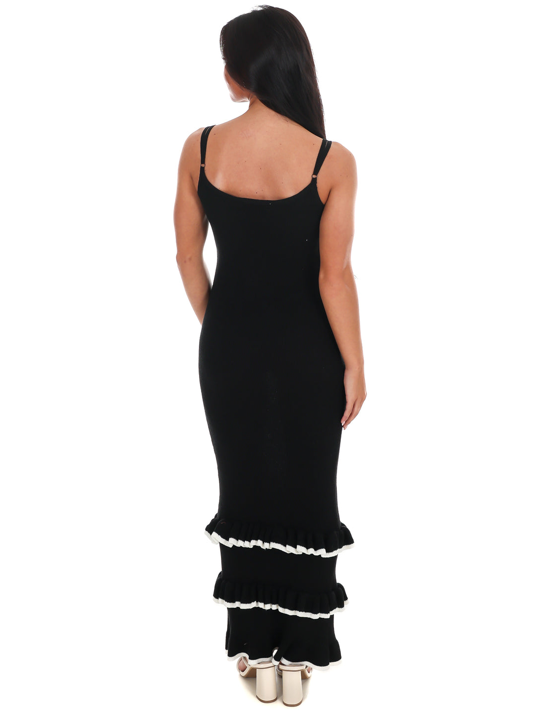 Seaside Ruffle Knit Maxi Dress