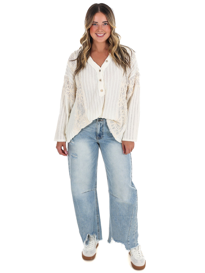 Great Escape Lace Contrast Top