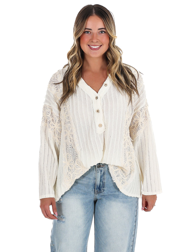 Great Escape Lace Contrast Top