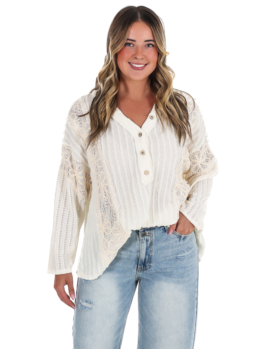 Great Escape Lace Contrast Top