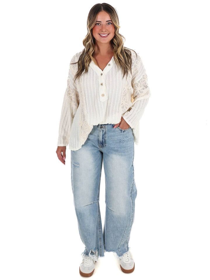 Great Escape Lace Contrast Top
