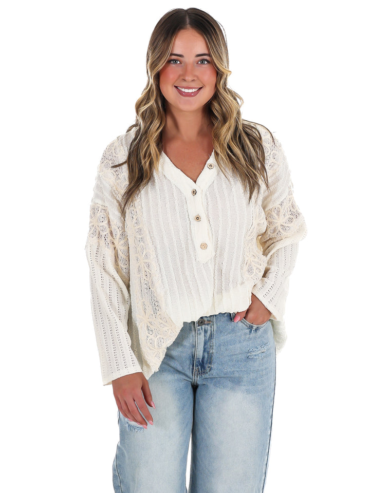 Great Escape Lace Contrast Top