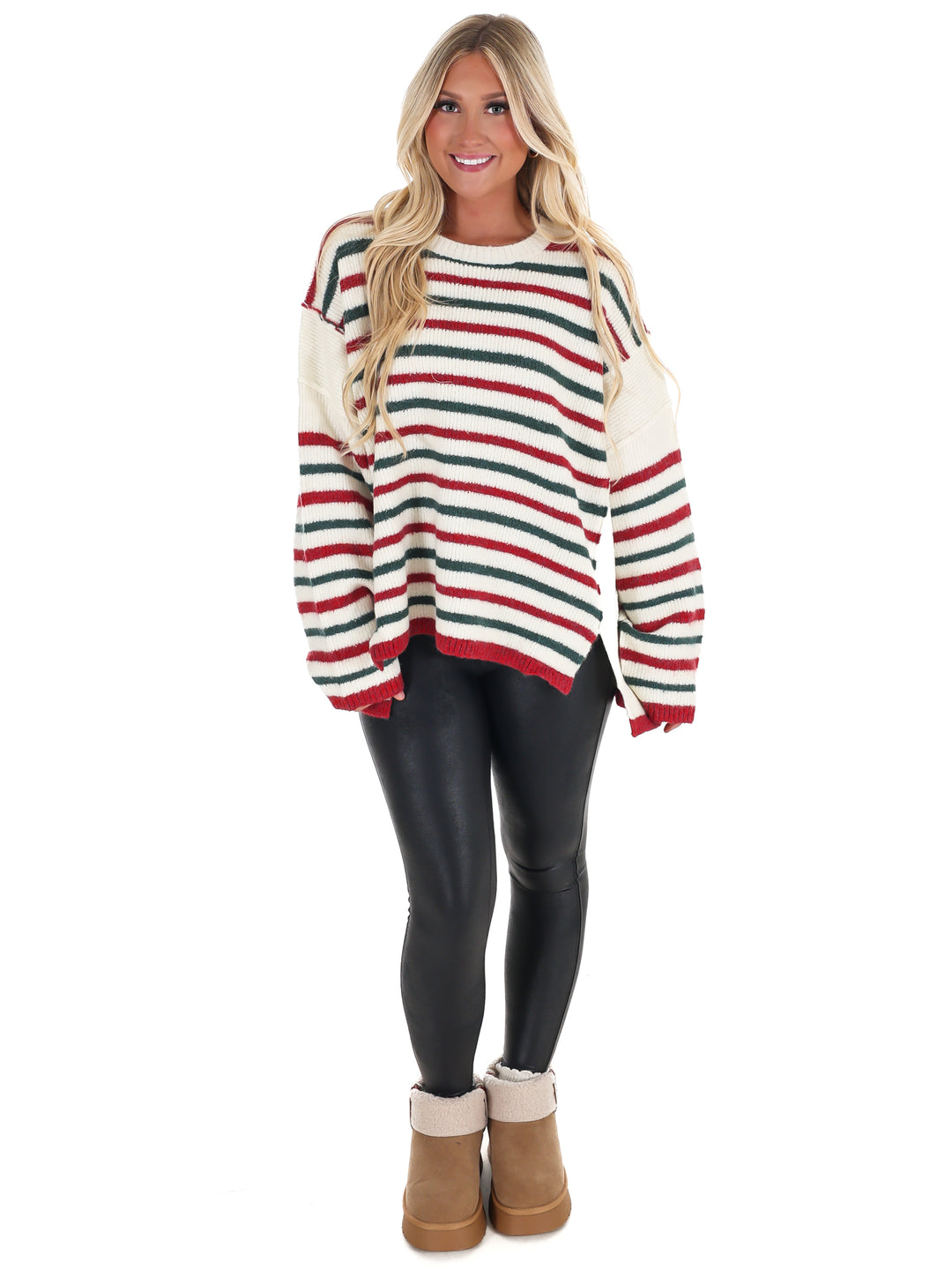 Holiday Parade Stripe Oversized Sweater