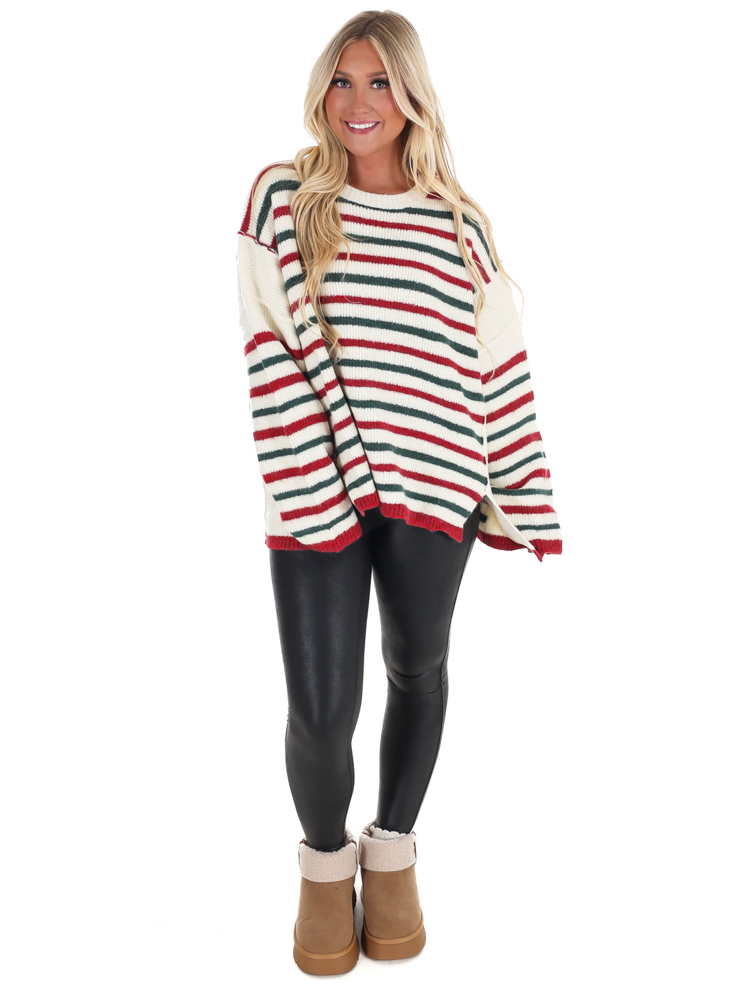 Holiday Parade Stripe Oversized Sweater