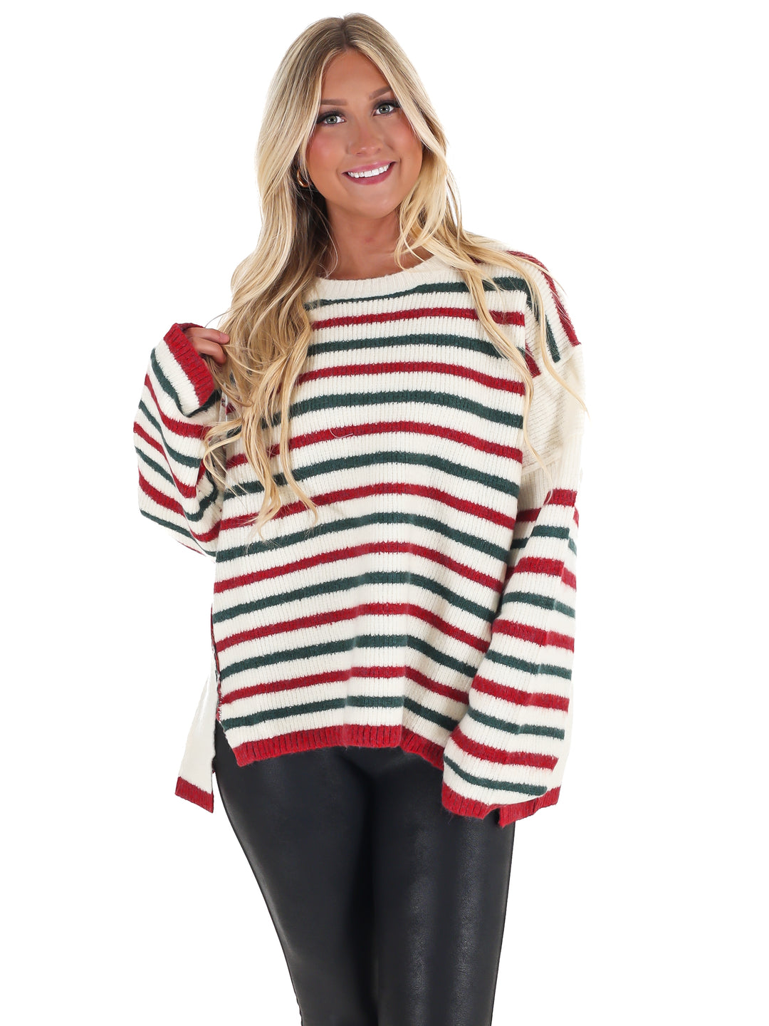 Holiday Parade Stripe Oversized Sweater